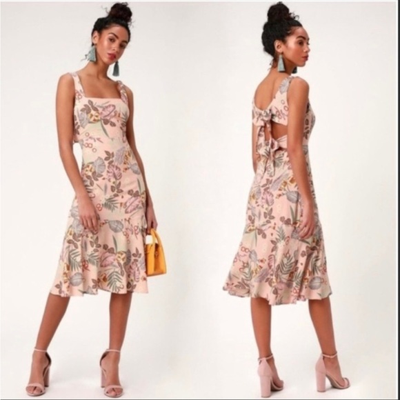 Lulus Dresses & Skirts - Lulu’s floral tie back midi waist size XXS